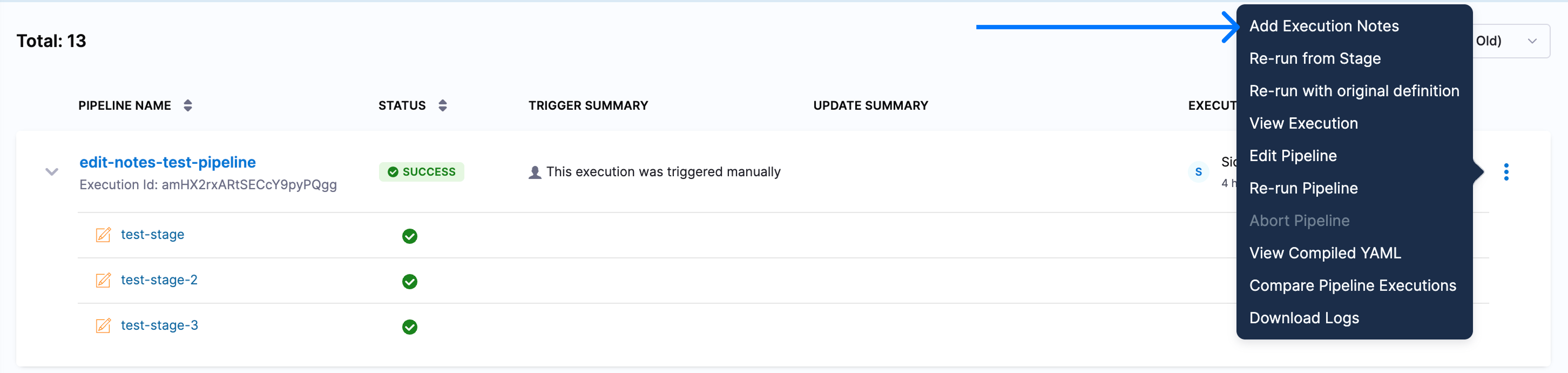 notes for three stages pipeline execution